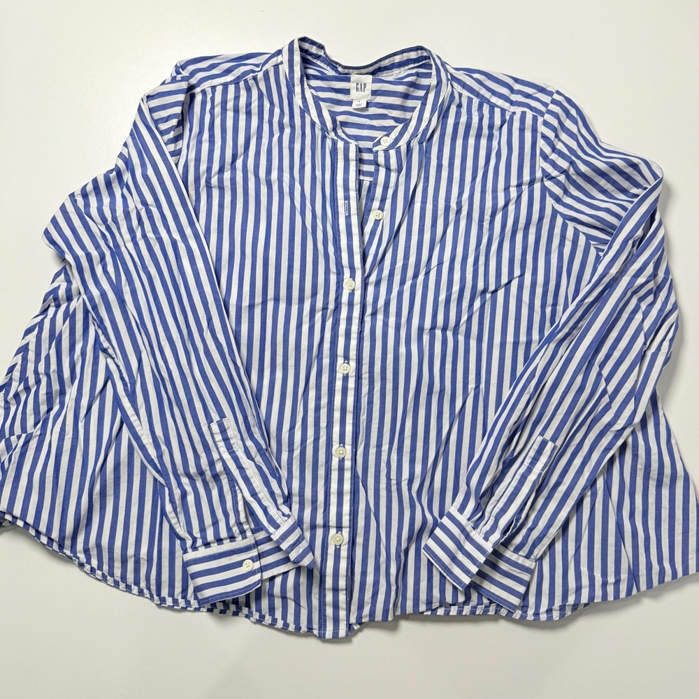 GAP Striped Blue and White Shirt